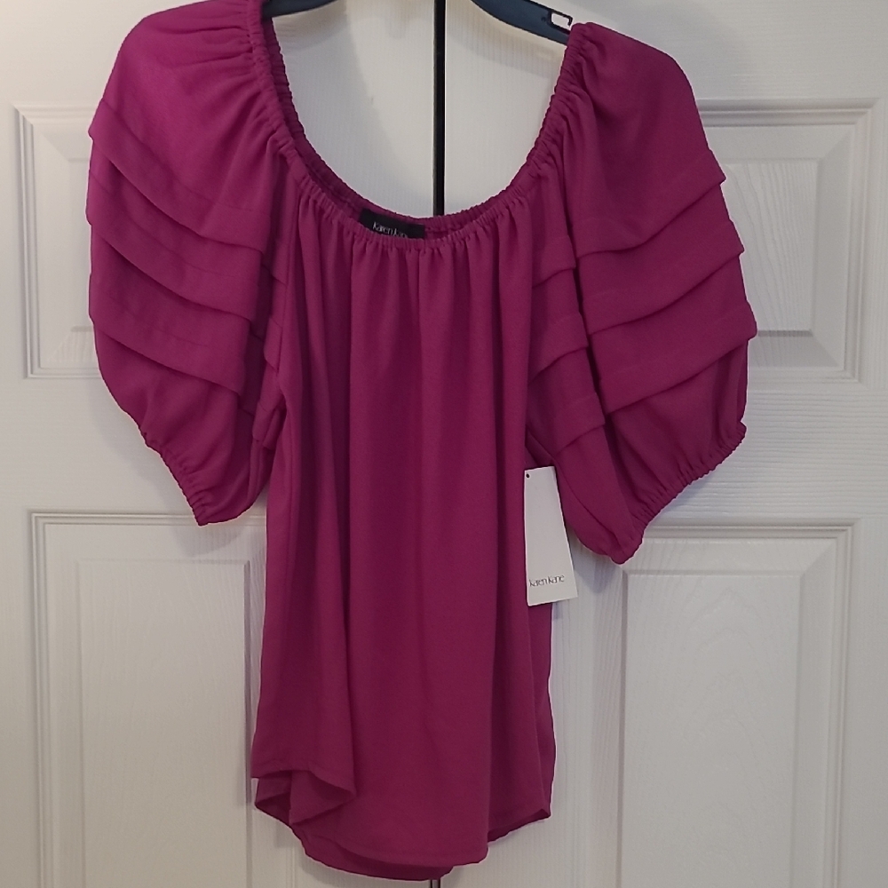 Karen Kane Fuschia On/Off Shoulder Blouse Size S